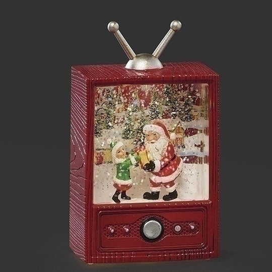 Lighted Santa giving gift