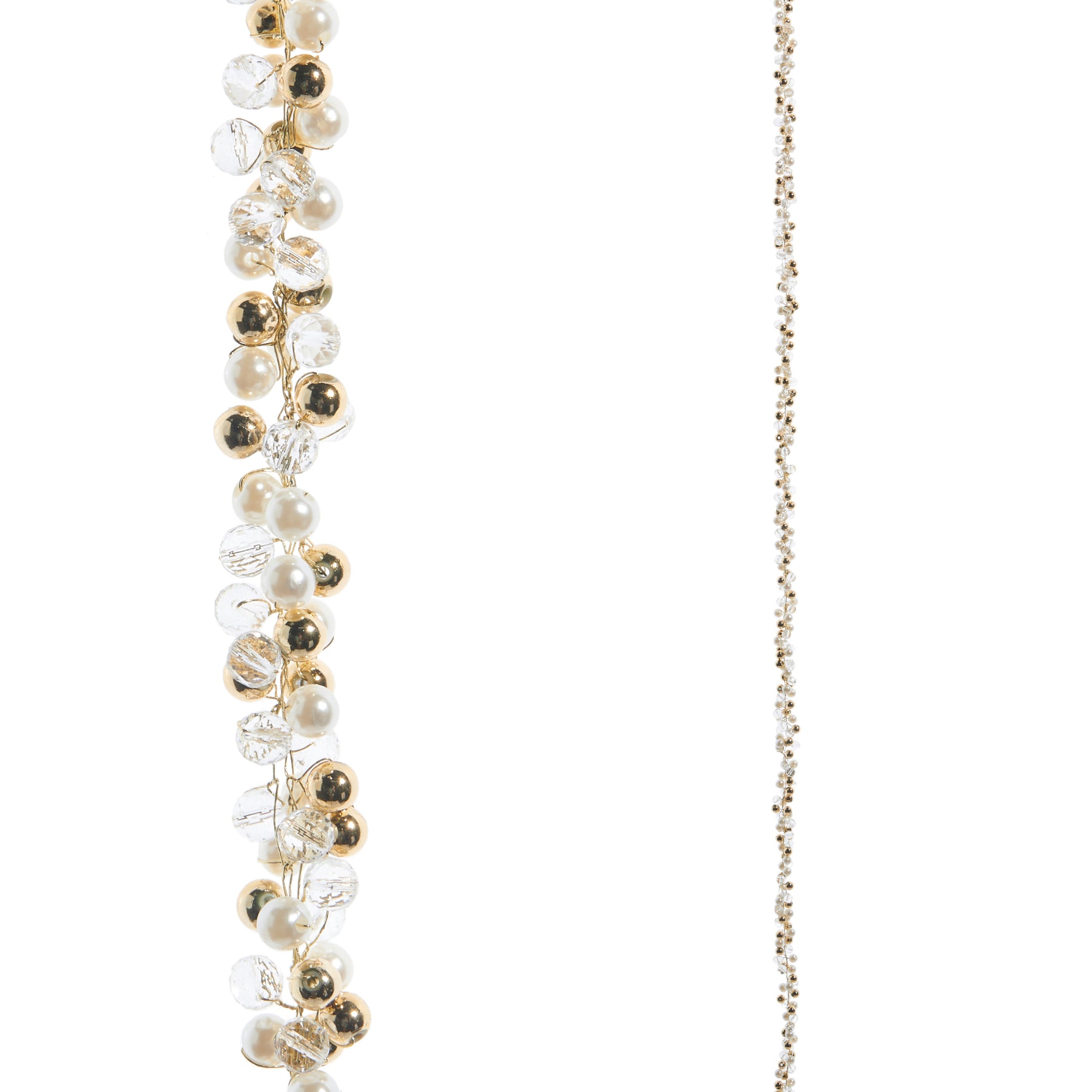 Pearl, Clear, Gold Beaded Garland