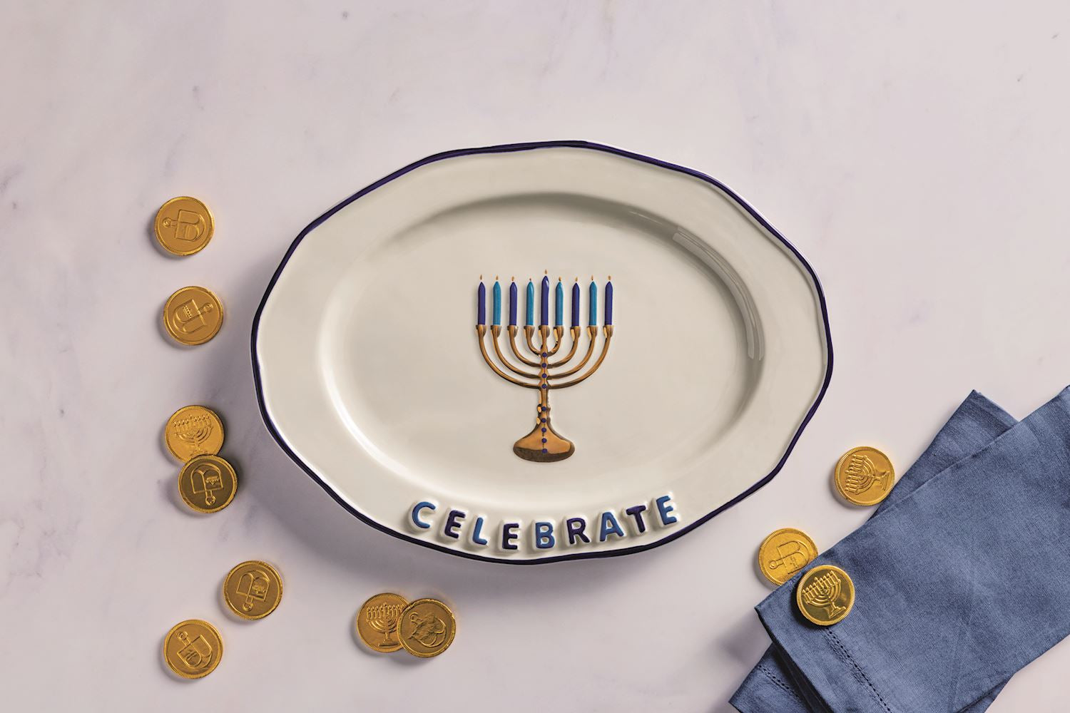 Celebrate Menorah Platter