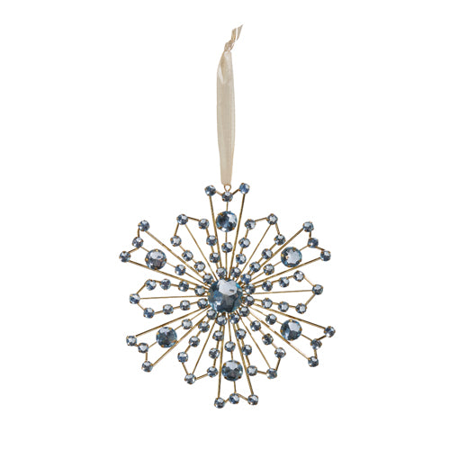 Cool Blue Jewel Snowflake Ornament