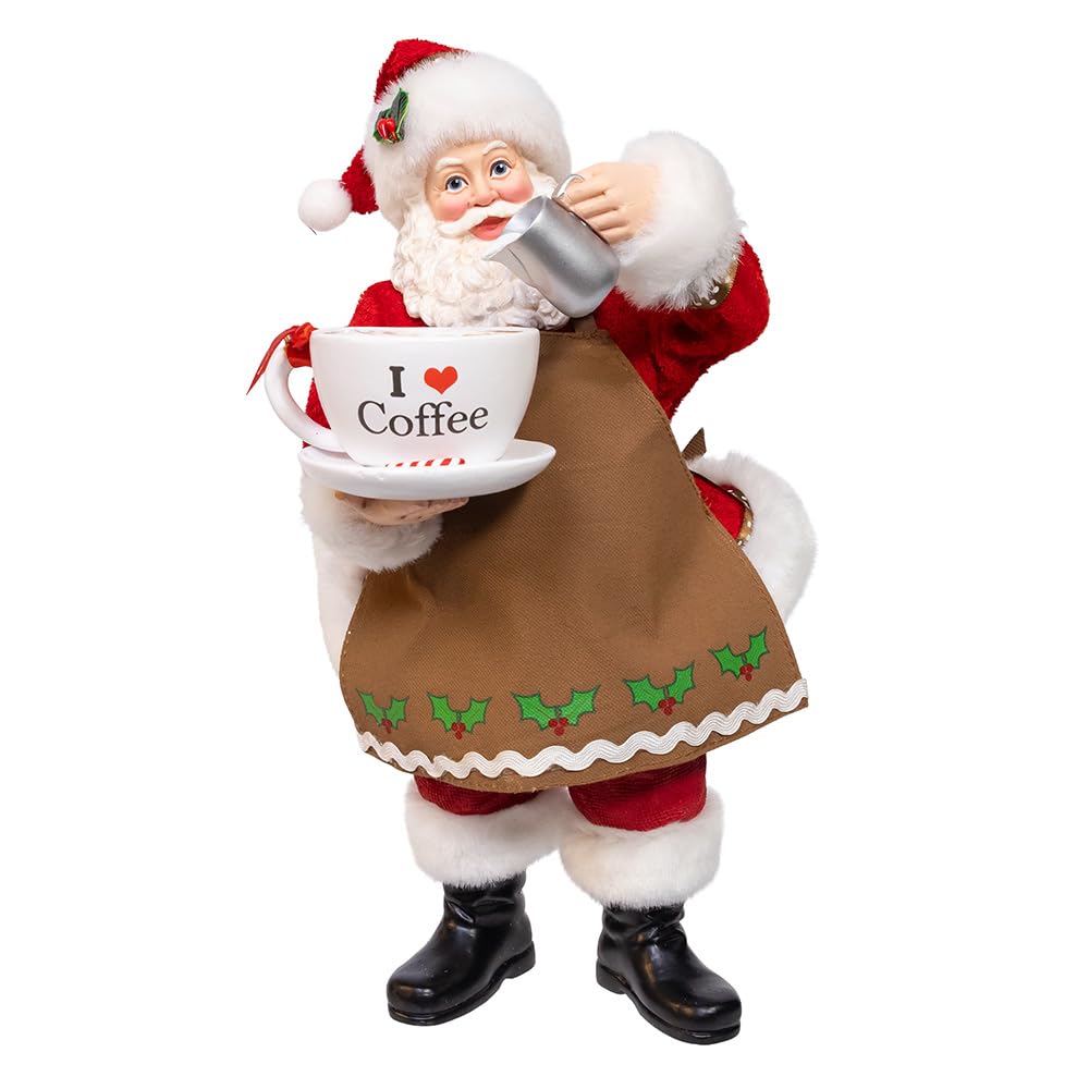 Fabriché™ Santa with Oversized I Love Coffee Cup & Creamer