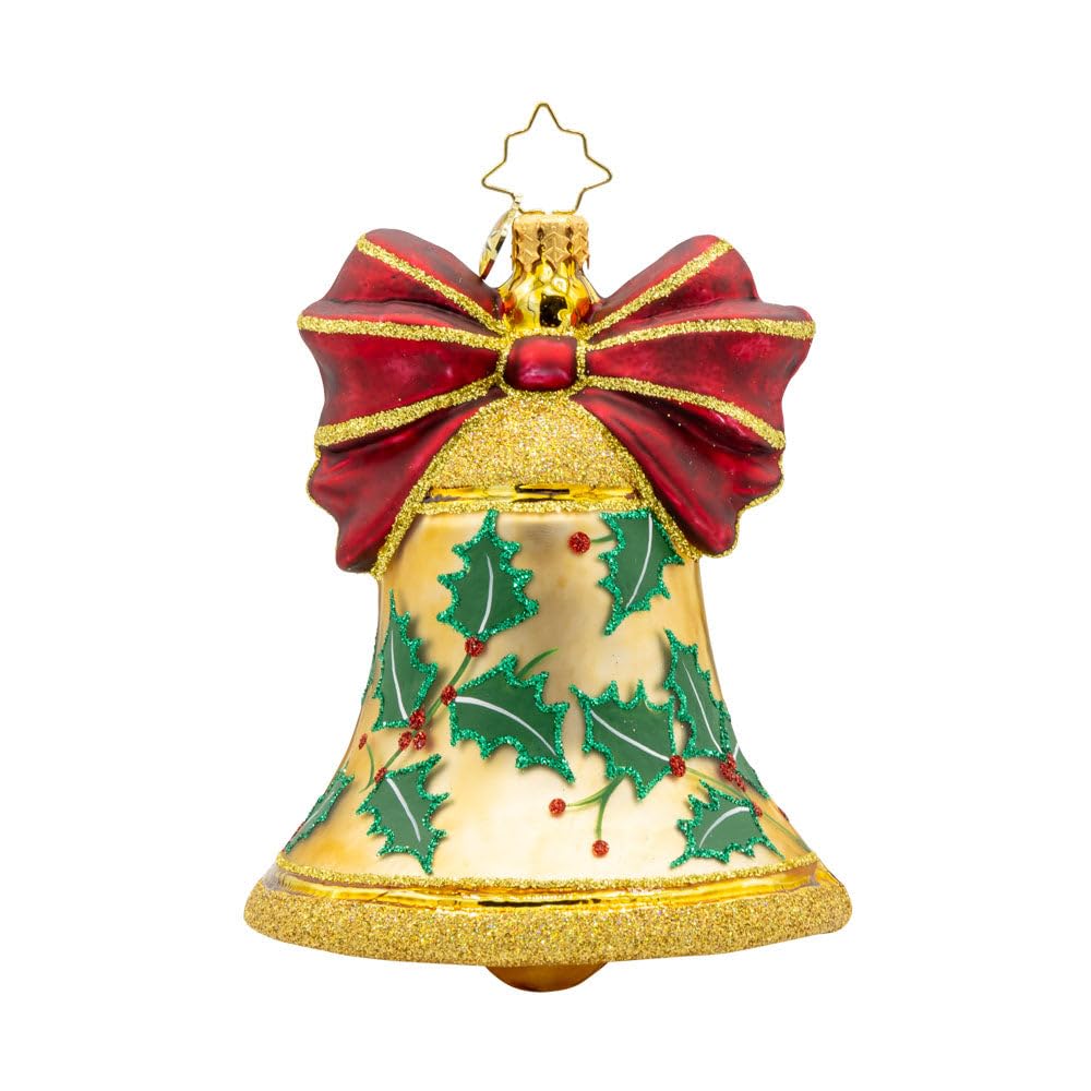 Christopher Radko Hand-Crafted European Glass Christmas Tree Decorative Ornament, Bell Bliss