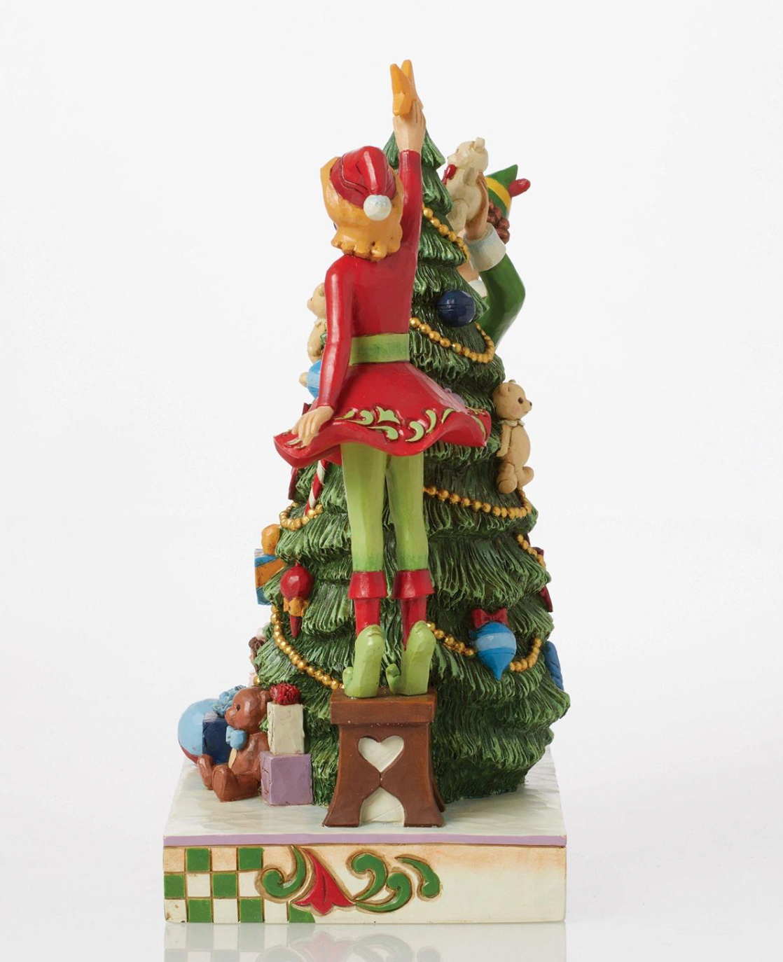 Buddy Elf with Jovie Elf Decorating Christmas Tree by JIm Shore