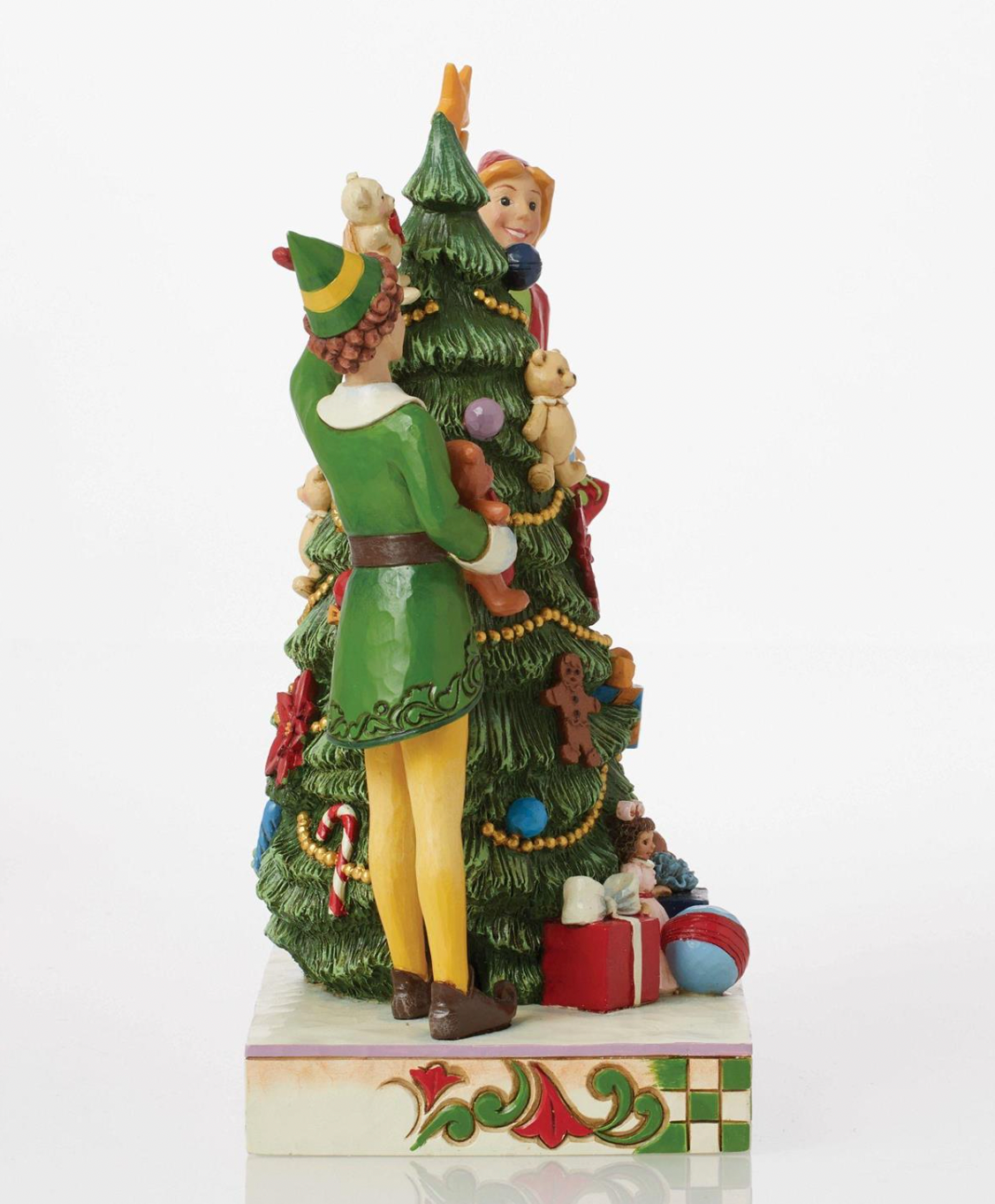 Buddy Elf with Jovie Elf Decorating Christmas Tree by JIm Shore