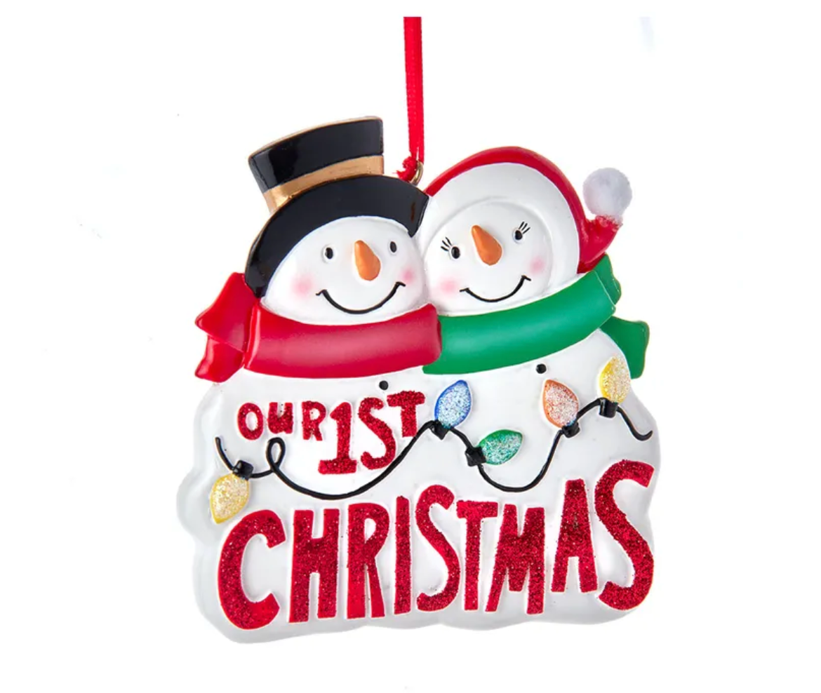 Our First Christmas Snowman Couple Ornament