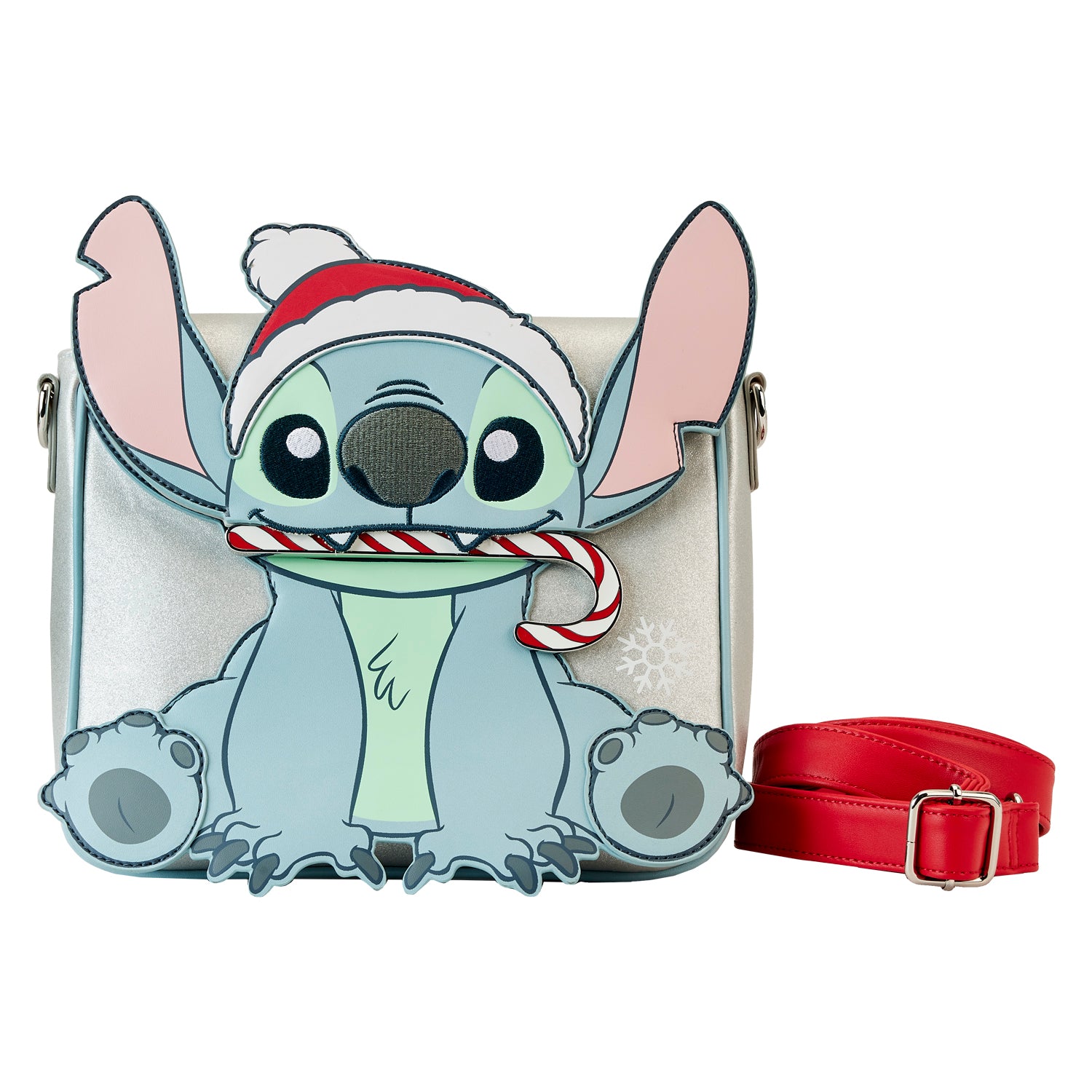 Loungefly Stitch Holiday Glitter Crossbody Bag