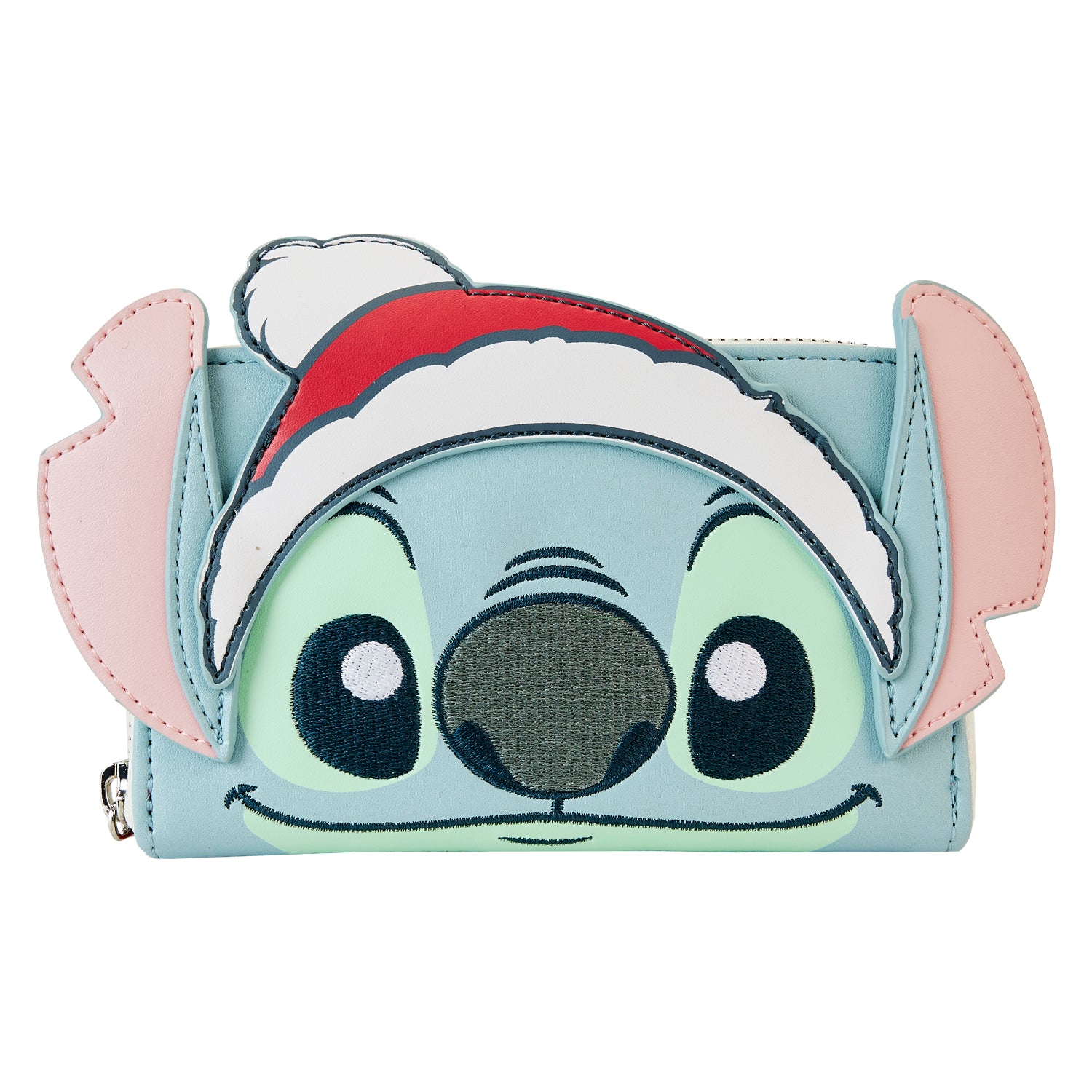 Loungefly Stitch Holiday Glitter Zip Around Wallet