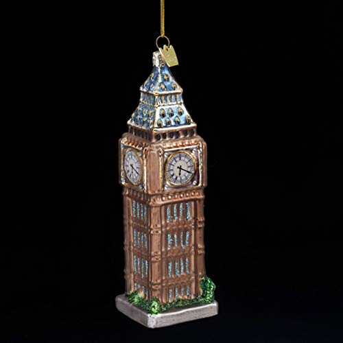 Noble Gems Blown Glass "Big Ben" Clock Ornament