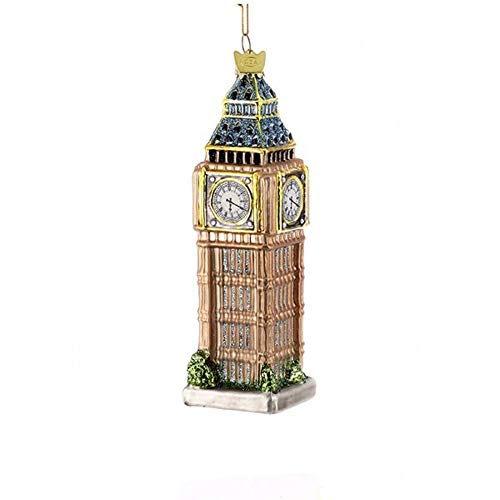 Noble Gems Blown Glass "Big Ben" Clock Ornament