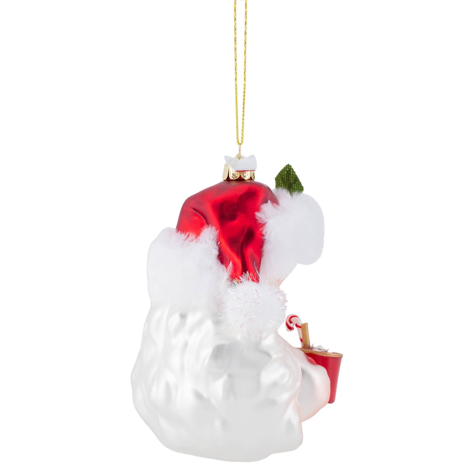 Noble Gems™ Glass Santa With Cocoa Mug Ornament