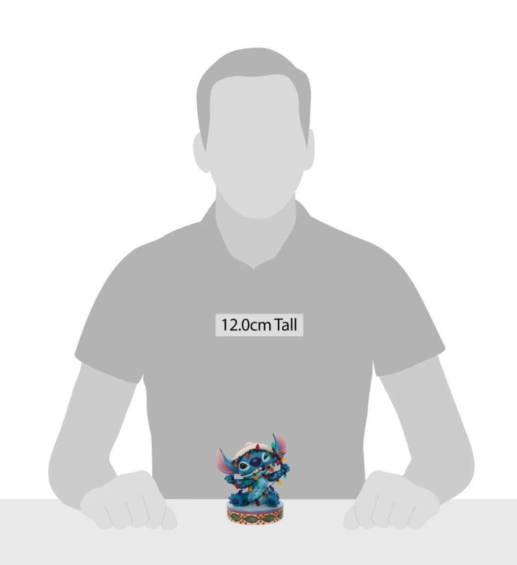 Disney Traditions Stitch Wrapped in Christmas Lights