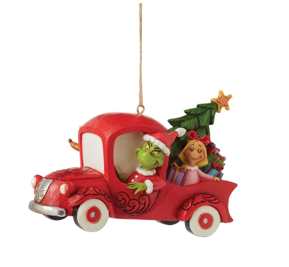 Grinch in Red Truck Ornament by Jim Shore