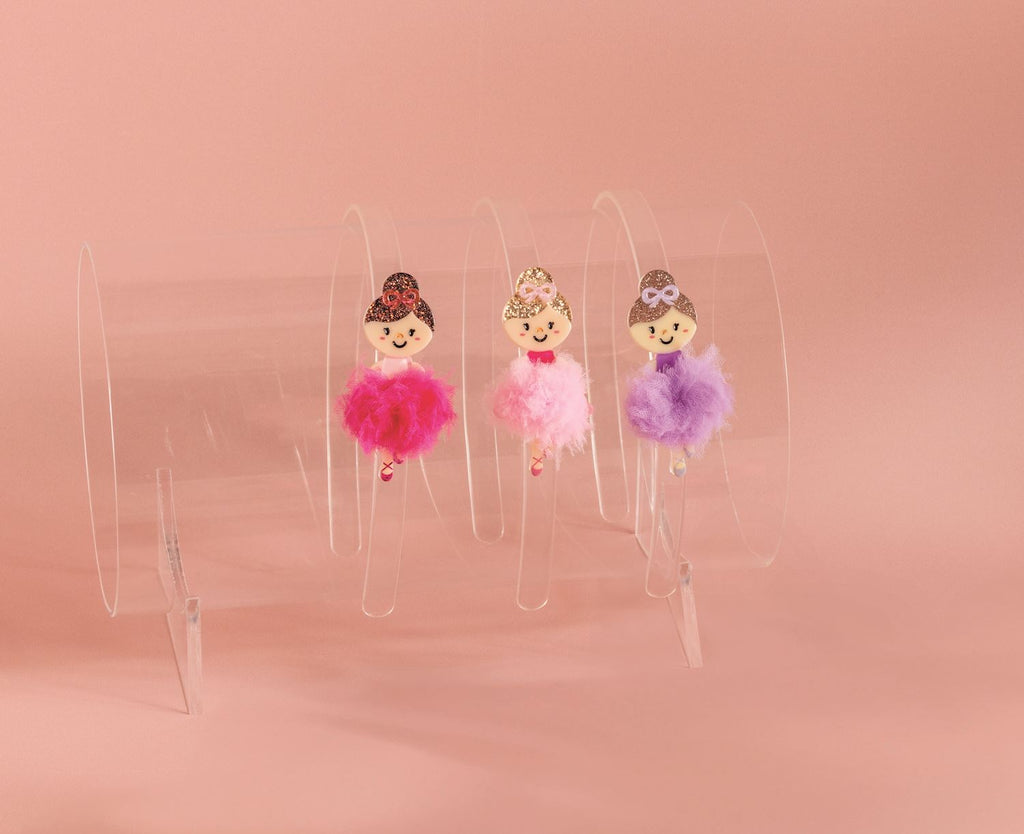 Purple Ballerina Hair Clip Set