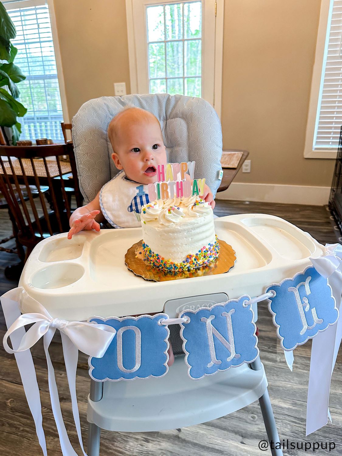 Blue Musical Birthday Bib
