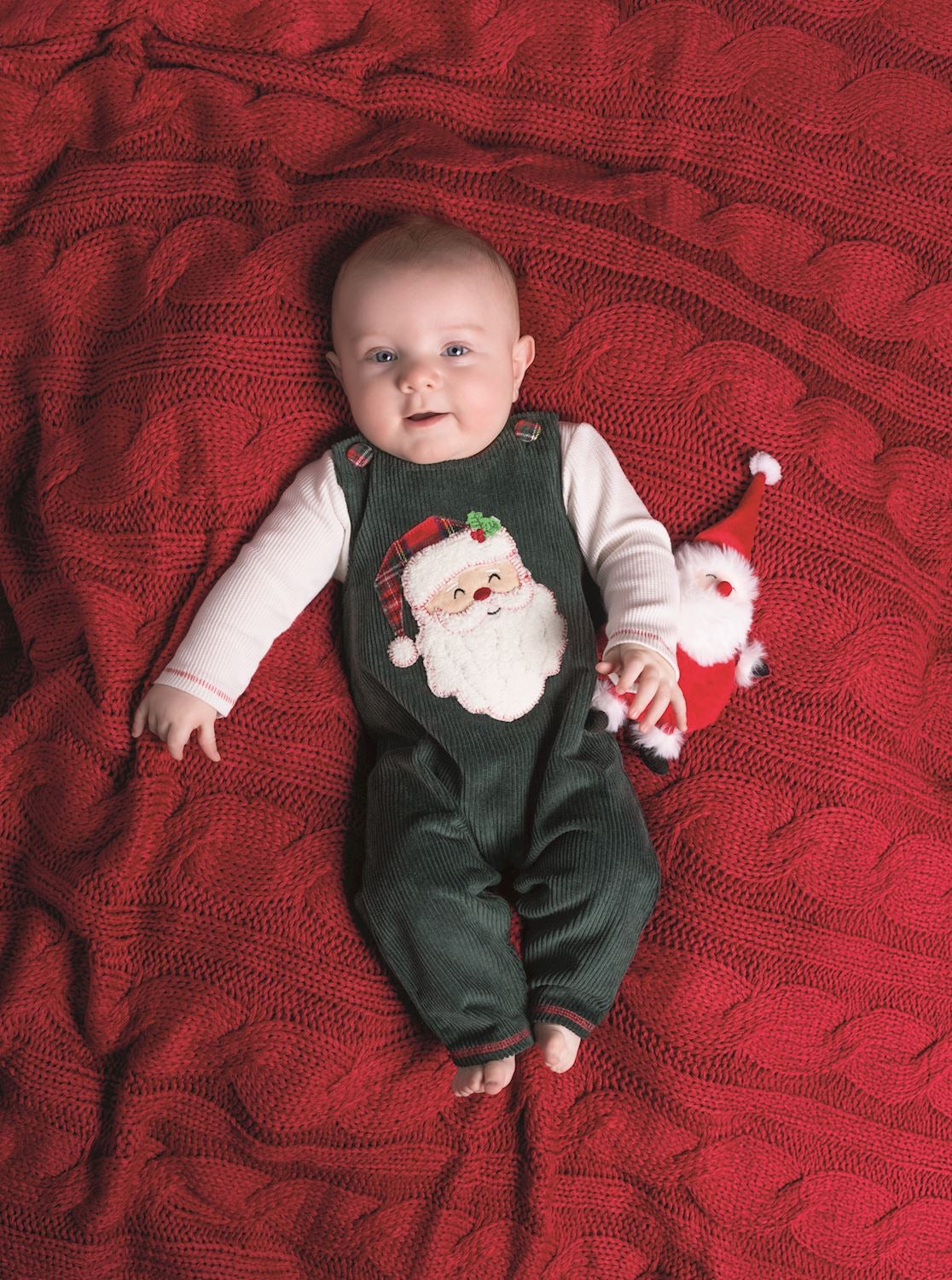 Mud Pie Santa Green Cord Langall Set