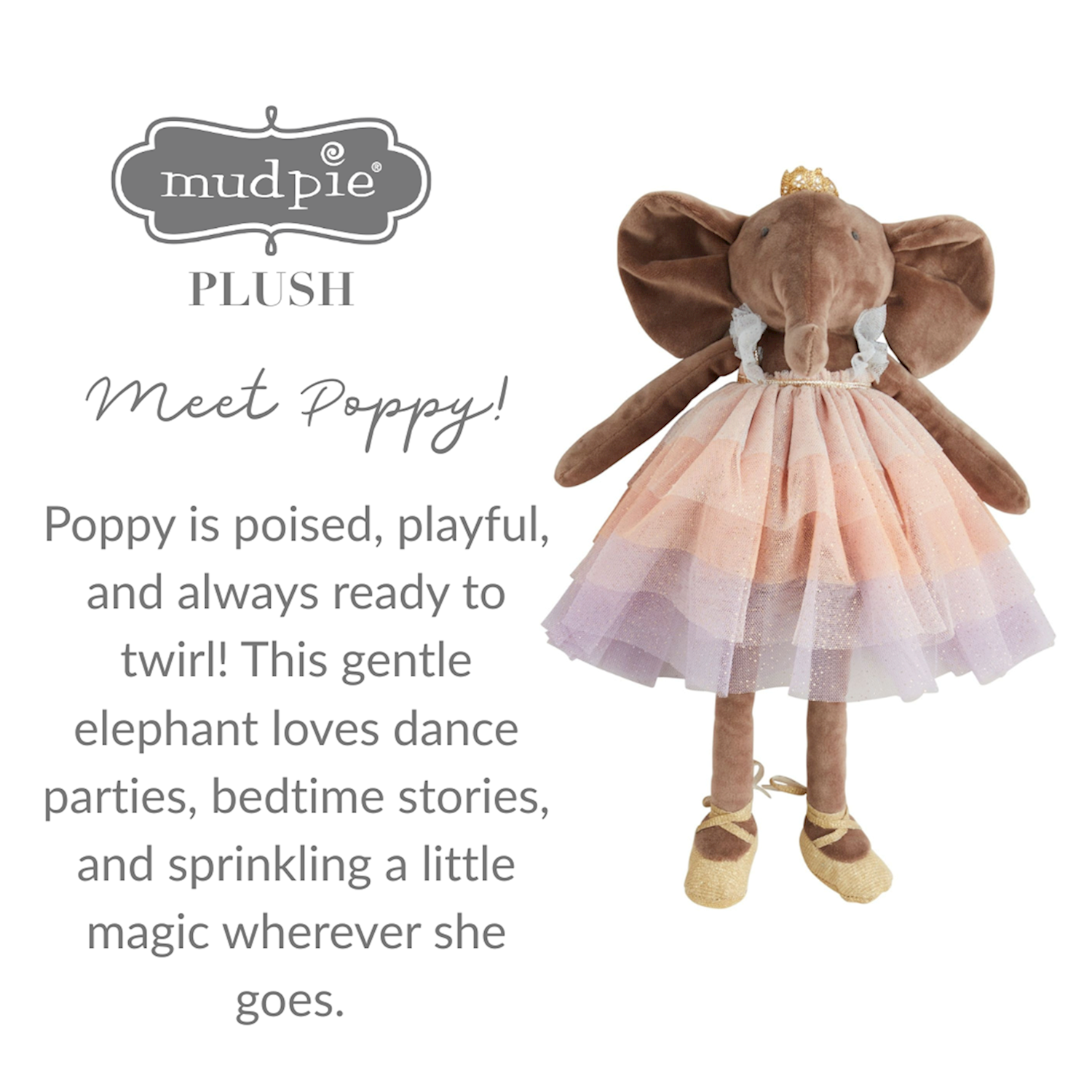 Elephant Velvet Princess Plush