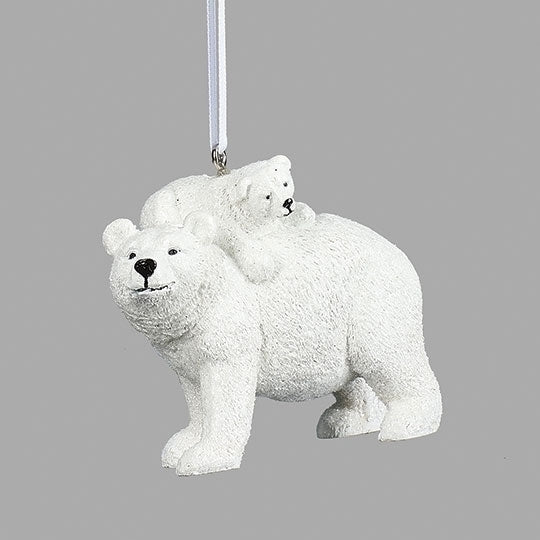 Polar bear with baby ornament
