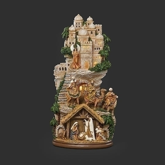 Lighted stairs nativity
