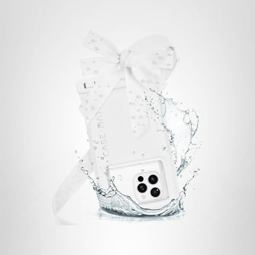 Case-Mate Waterproof Large Phone Pouch with Bow Design - Ivory Pearl