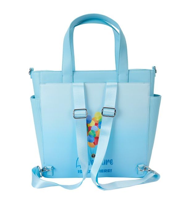 Loungefly Pixar Up 15th Anniversary Balloon House Convertible Backpack and Tote, Black