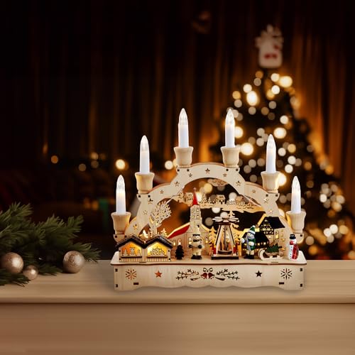 Kurt Adler 10.2 Inch Battery Operated LED Musical Christmas Village with Motion
