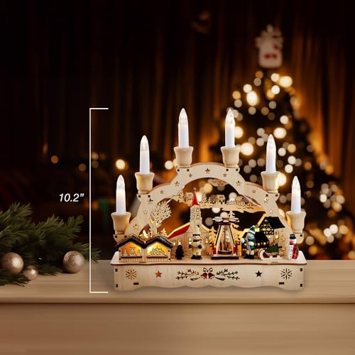 Kurt Adler 10.2 Inch Battery Operated LED Musical Christmas Village with Motion