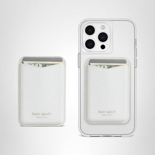 Kate Spade White Glitter Magnetic Wallet/Card Holder