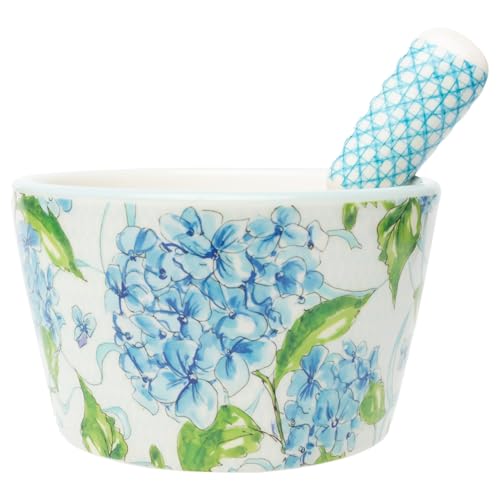 Blue Hydrangeas Ceramic Dip Bowl and Spreader Set