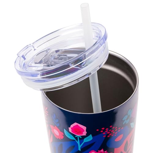 Alice in Wonderland Floral Double Walled Stainless Steel Tumbler