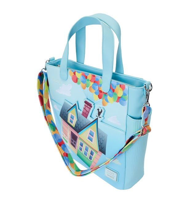 Loungefly Pixar Up 15th Anniversary Balloon House Convertible Backpack and Tote, Black