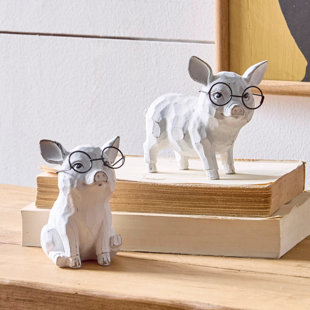 Pig with Glasses Figurine