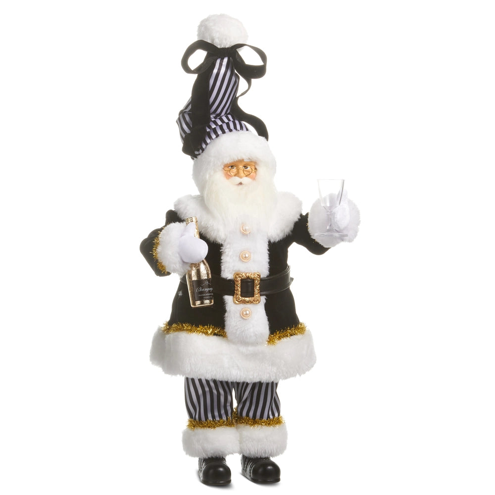 Black and White Champagne Santa