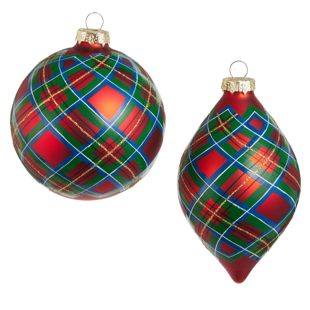 Raz Gold Shimmer Plaid Ornament **PREORDER **