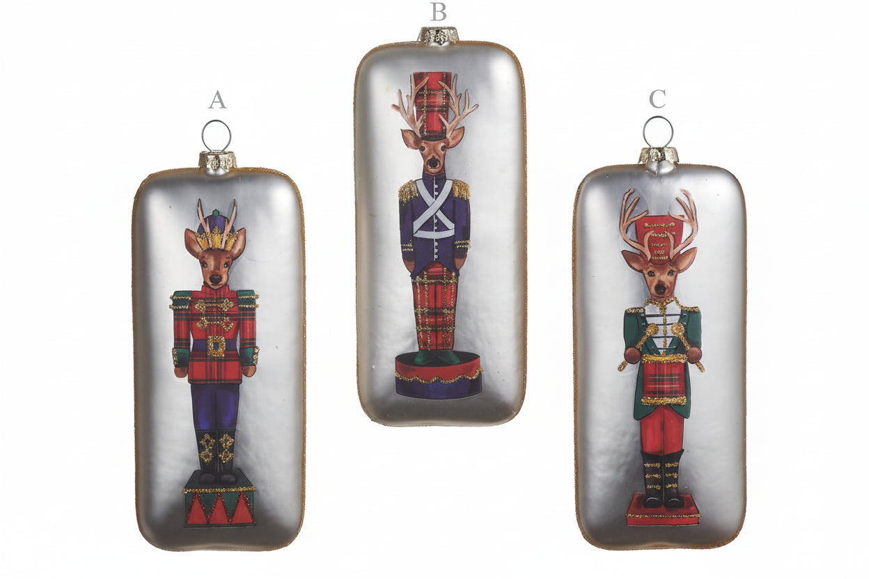 Raz Deer Nutcracker Rectangle Ornament **PREOREDER**