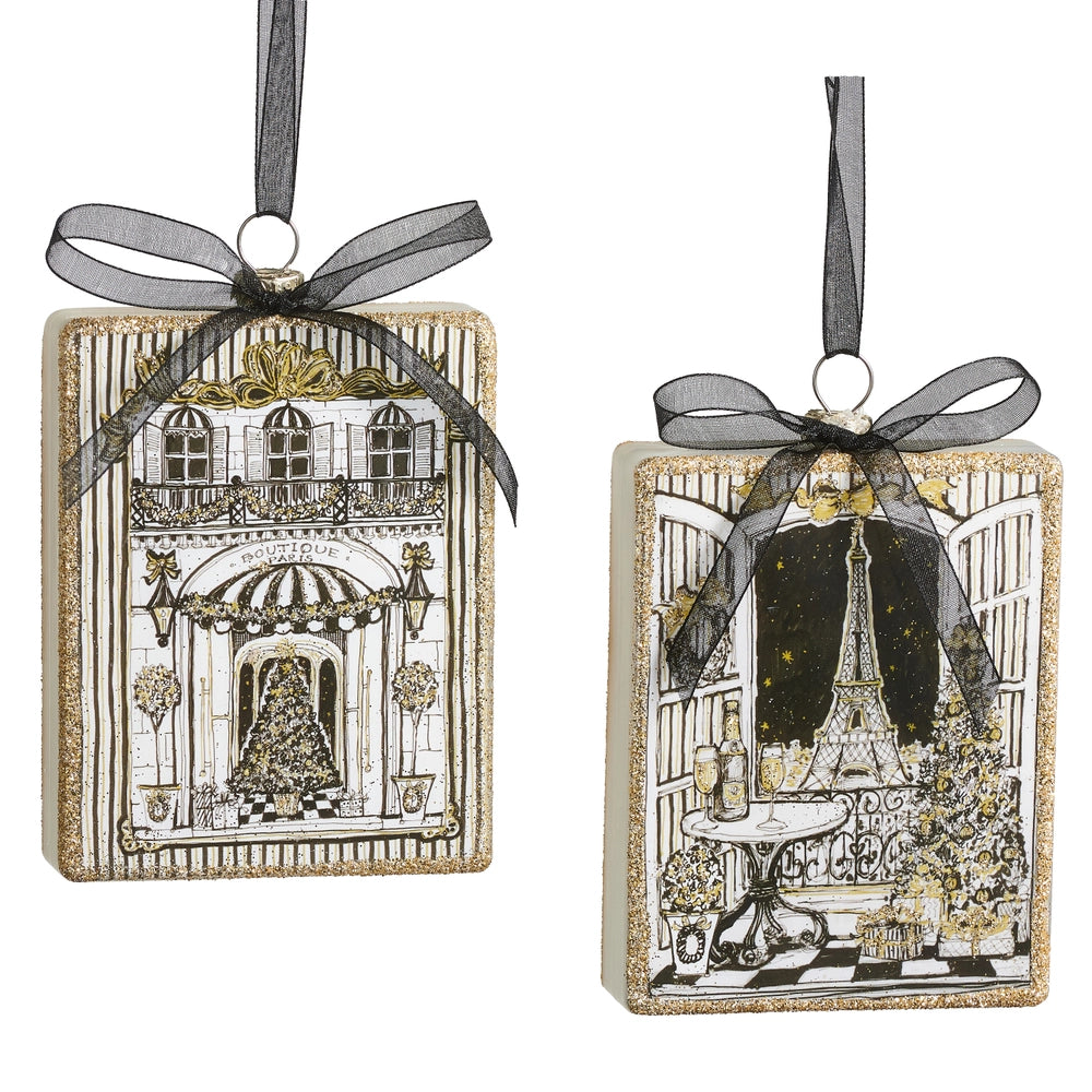 Holiday in Paris Rectangle Ornament