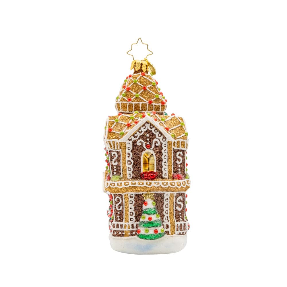 Christopher Radko Hand-Crafted European Glass Christmas Tree Decorative Ornament, Gingerbread Manor