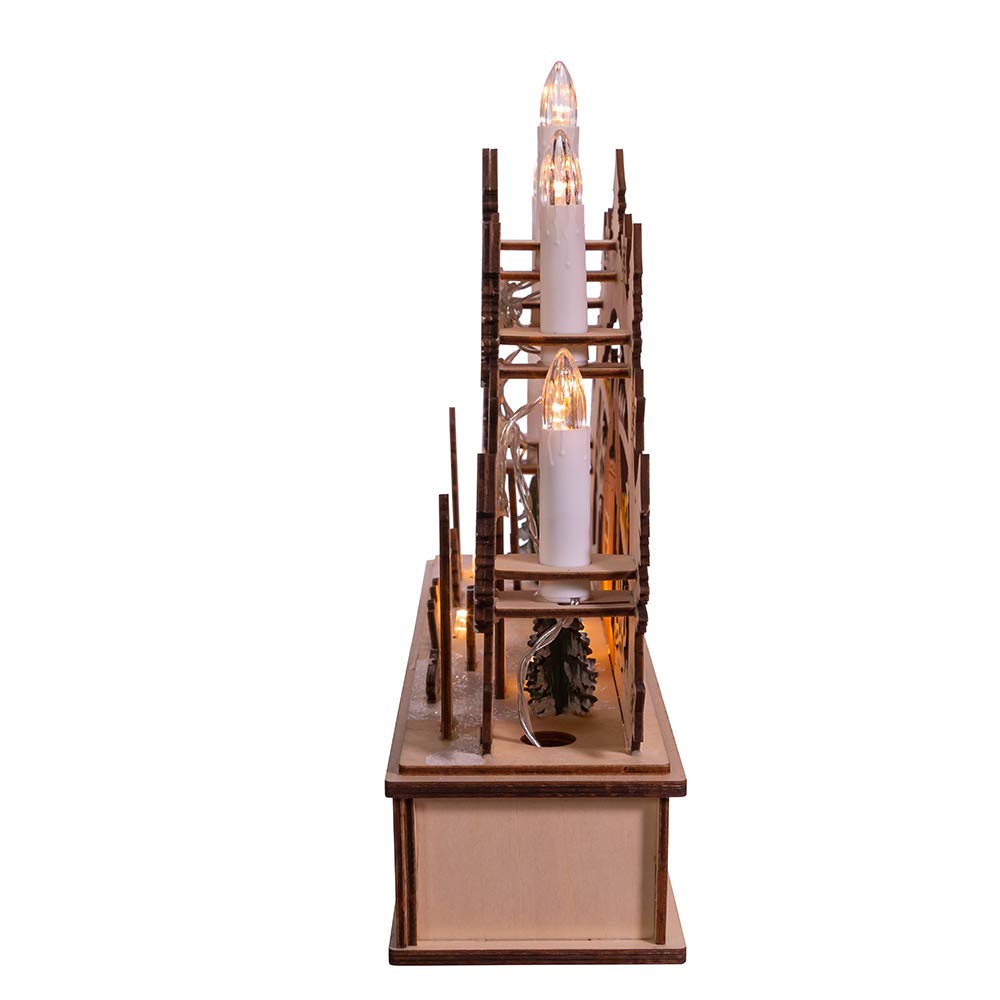 Kurt Adler Light-Up Wooden Nativity Scene with Candles