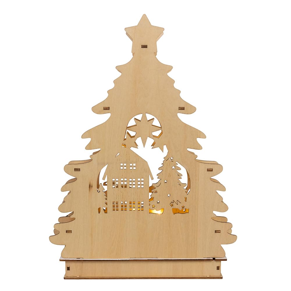 Kurt Adler 13" LED Lighted Tree with Village Scene
