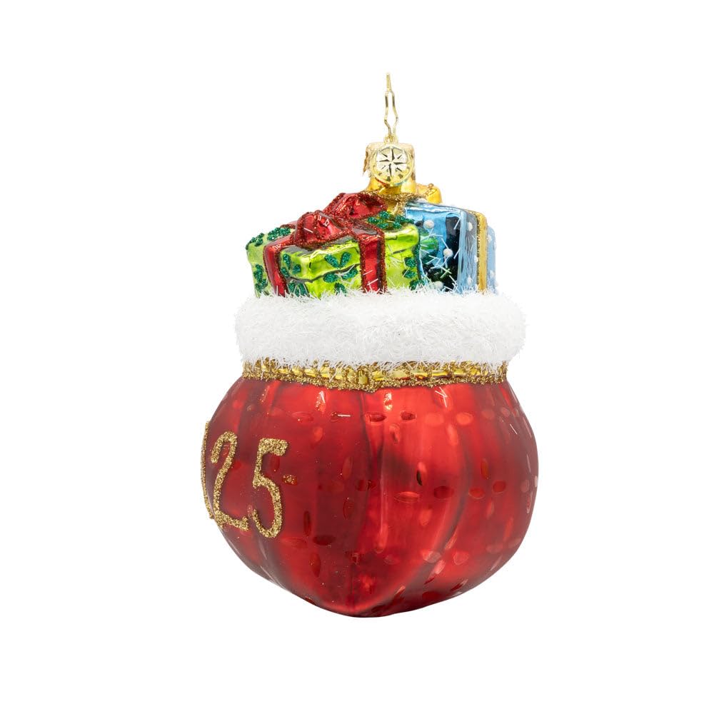 Christopher Radko Hand-Crafted European Glass Christmas Tree Decorative Ornament, 2025 Yearly Yuletide Tote