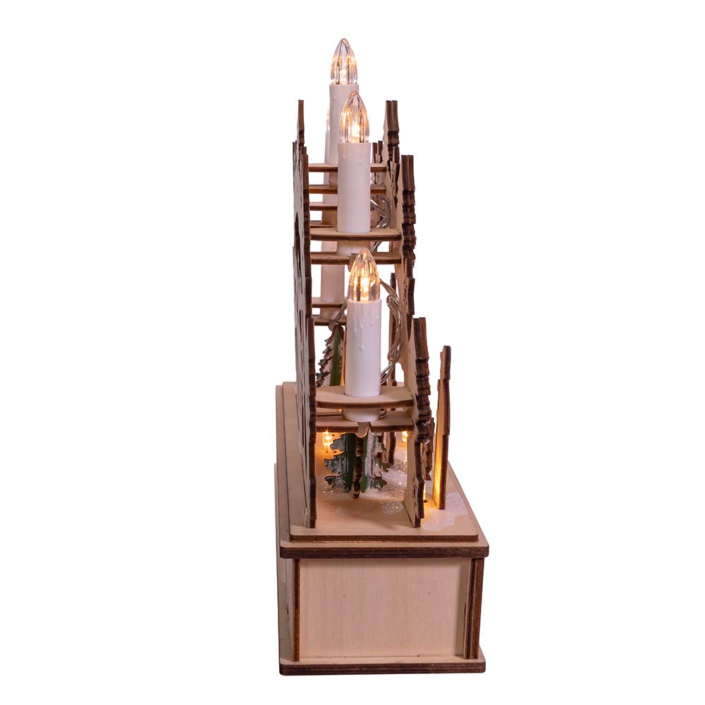 Kurt Adler Light-Up Wooden Nativity Scene with Candles