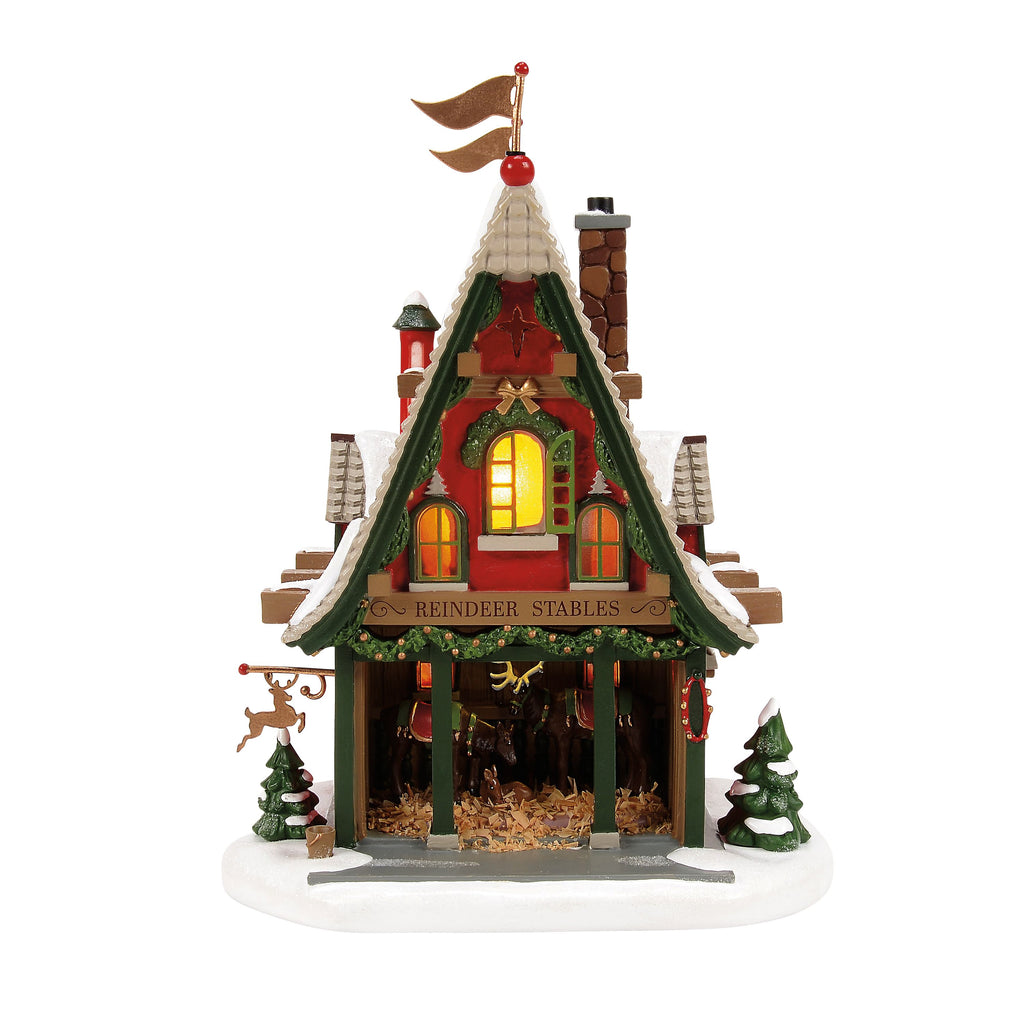 North Pole Village 50th Reindeer Acres Stable - PREORDER
