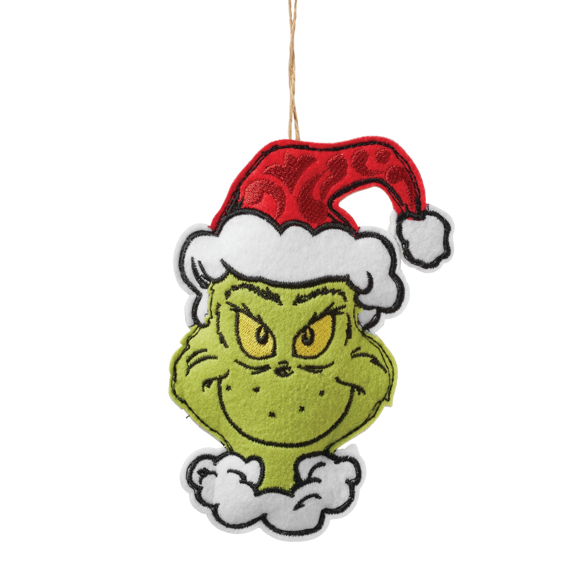 Jim Shore Grinch Felt Two-Sided Ornament