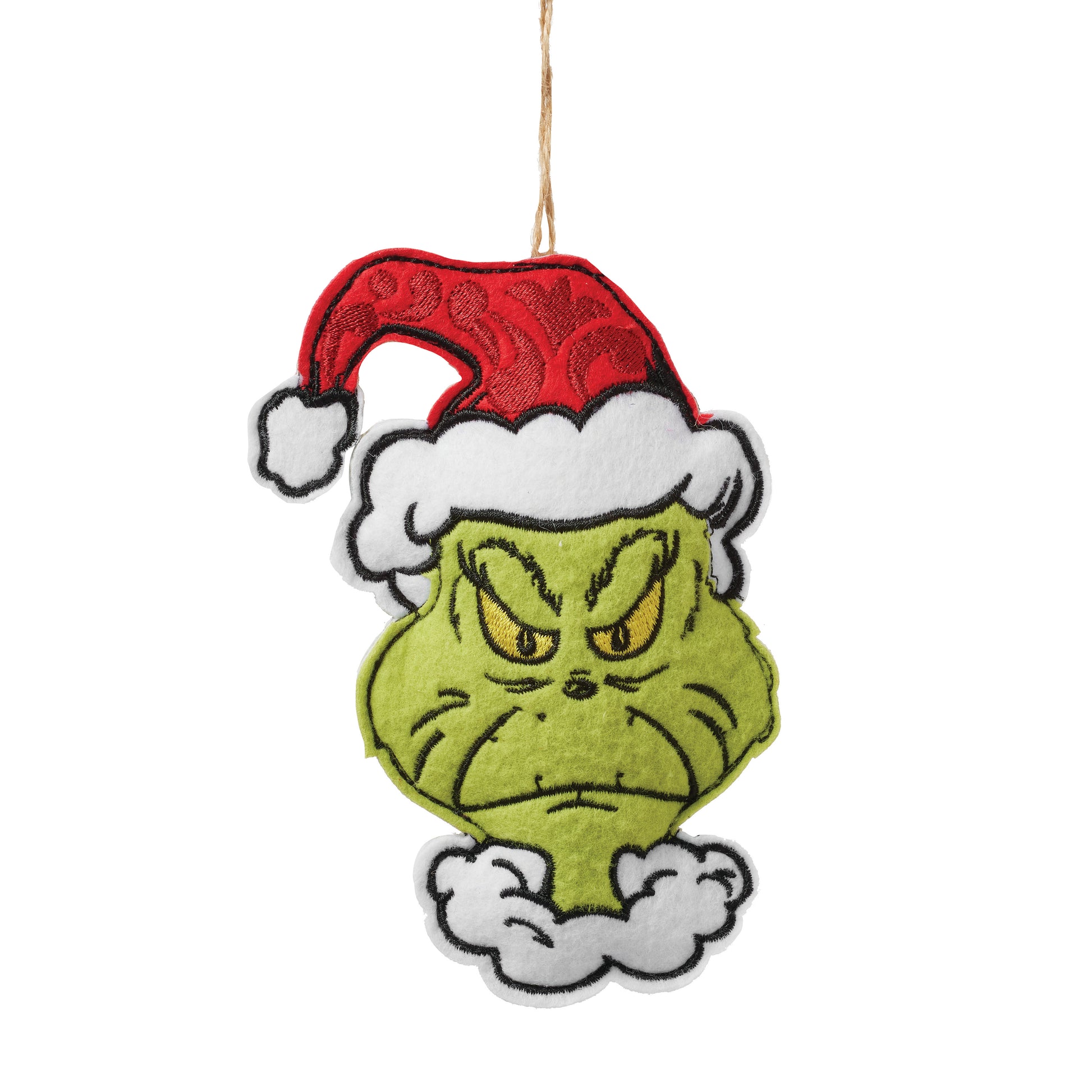 Jim Shore Grinch Felt Two-Sided Ornament
