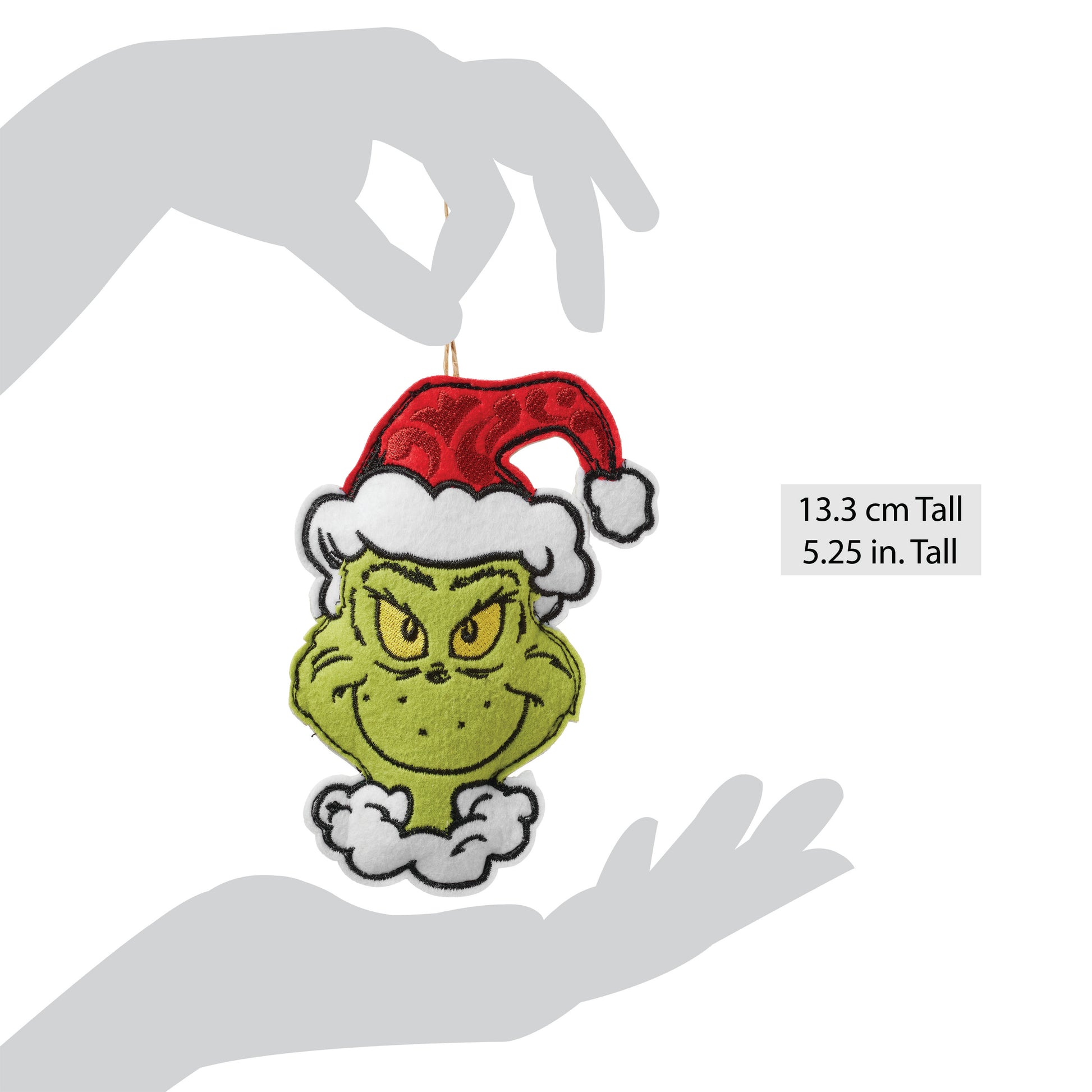 Jim Shore Grinch Felt Two-Sided Ornament