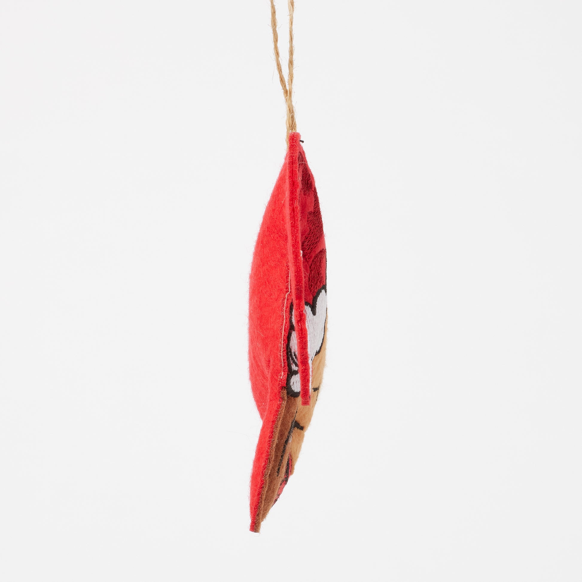 Jim Shore Grinch Felt Max in Santa Hat Ornament