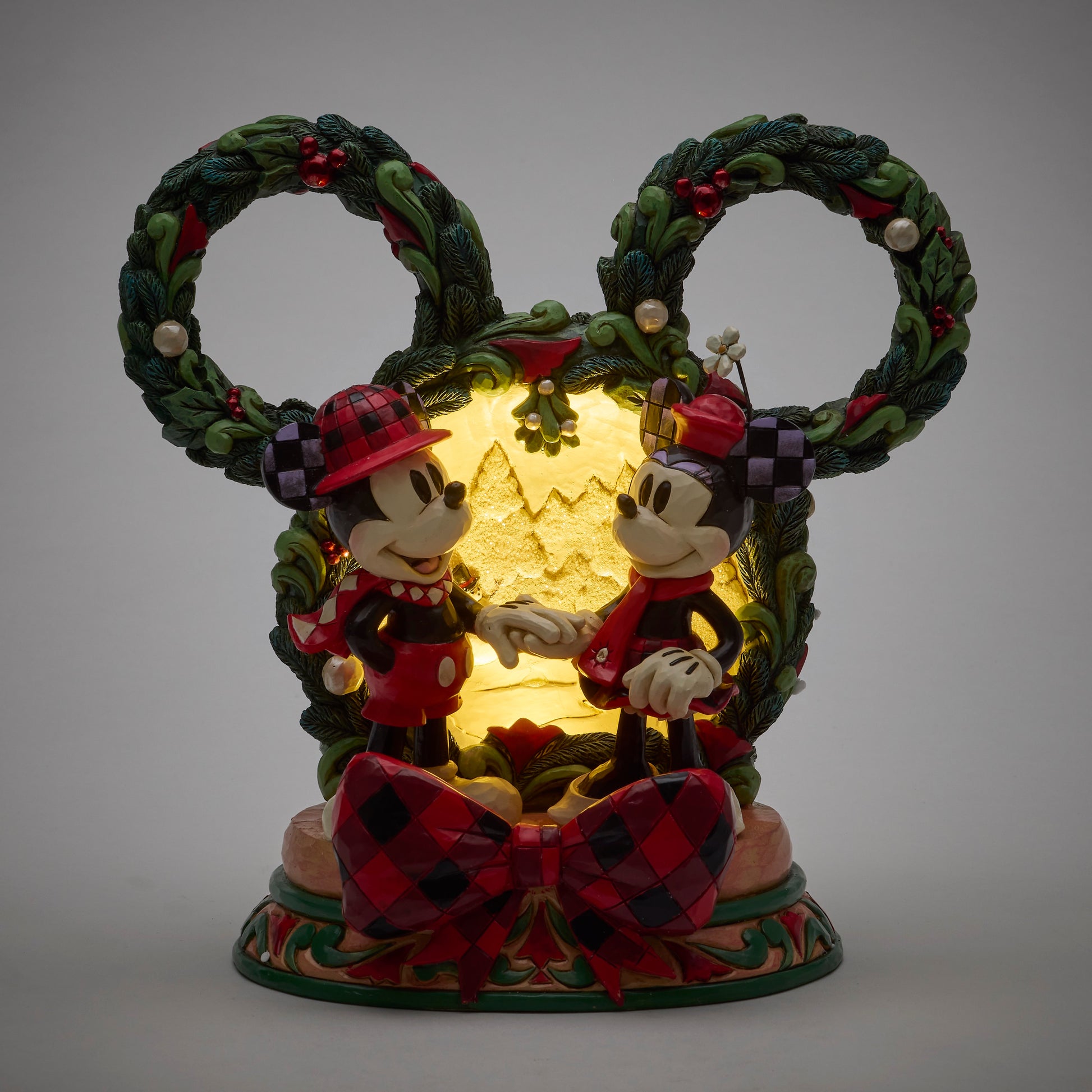 Disney Traditions Mickey & Minnie Holiday Wreath LED