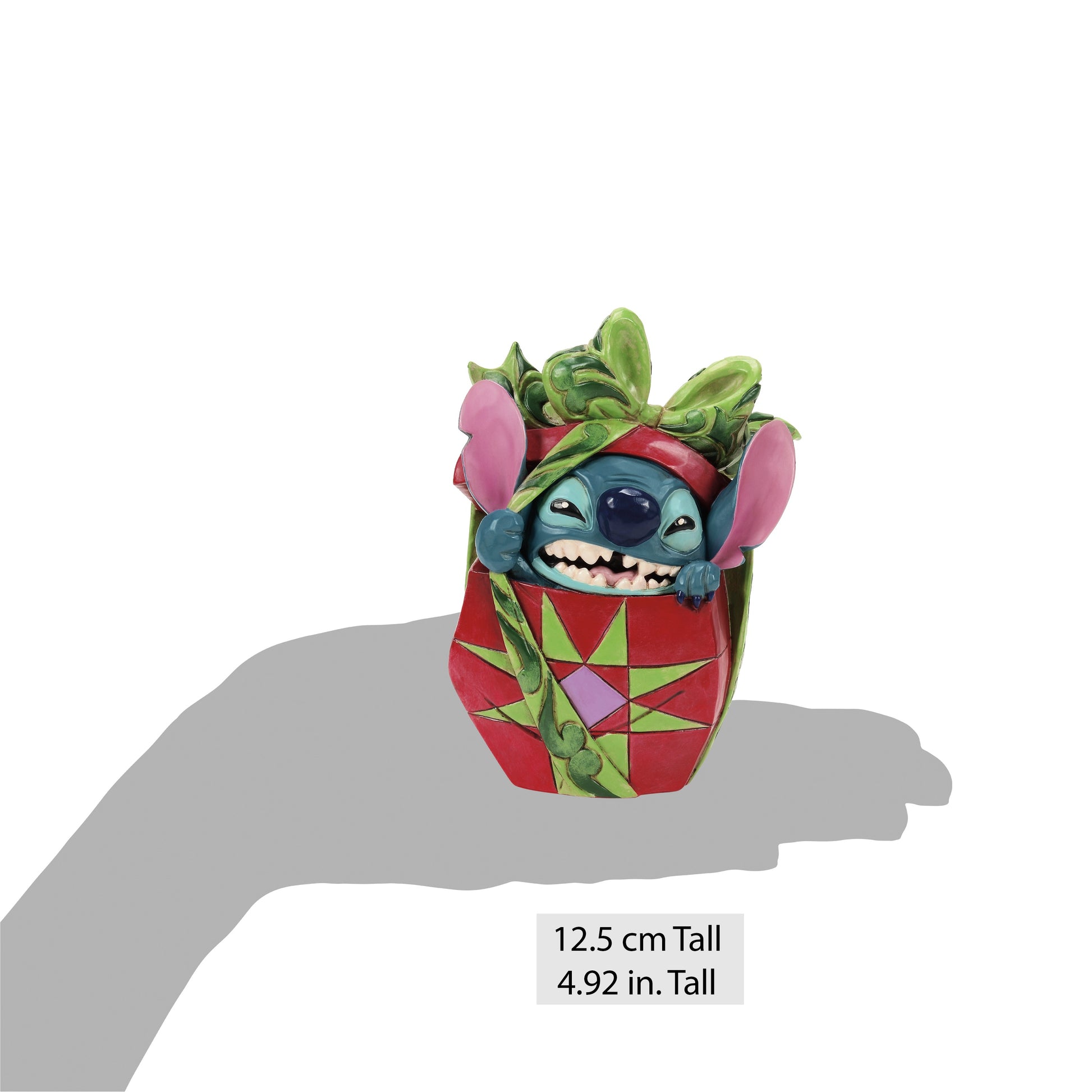 Disney Traditions Stitch Tearing Christmas Present