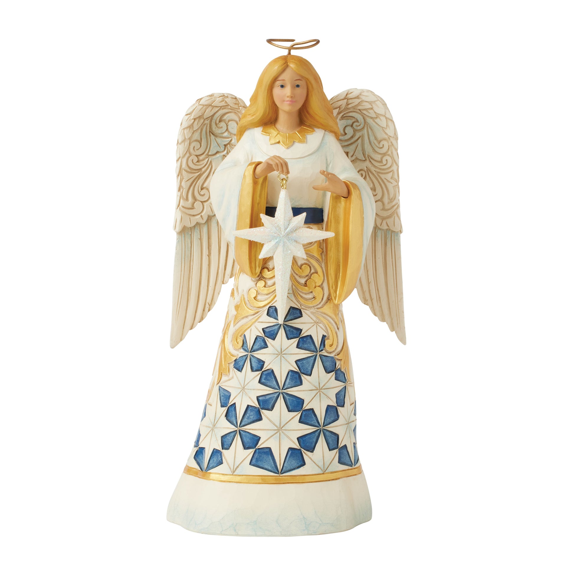 Jim Shore Blue & Gold Angel Figurine