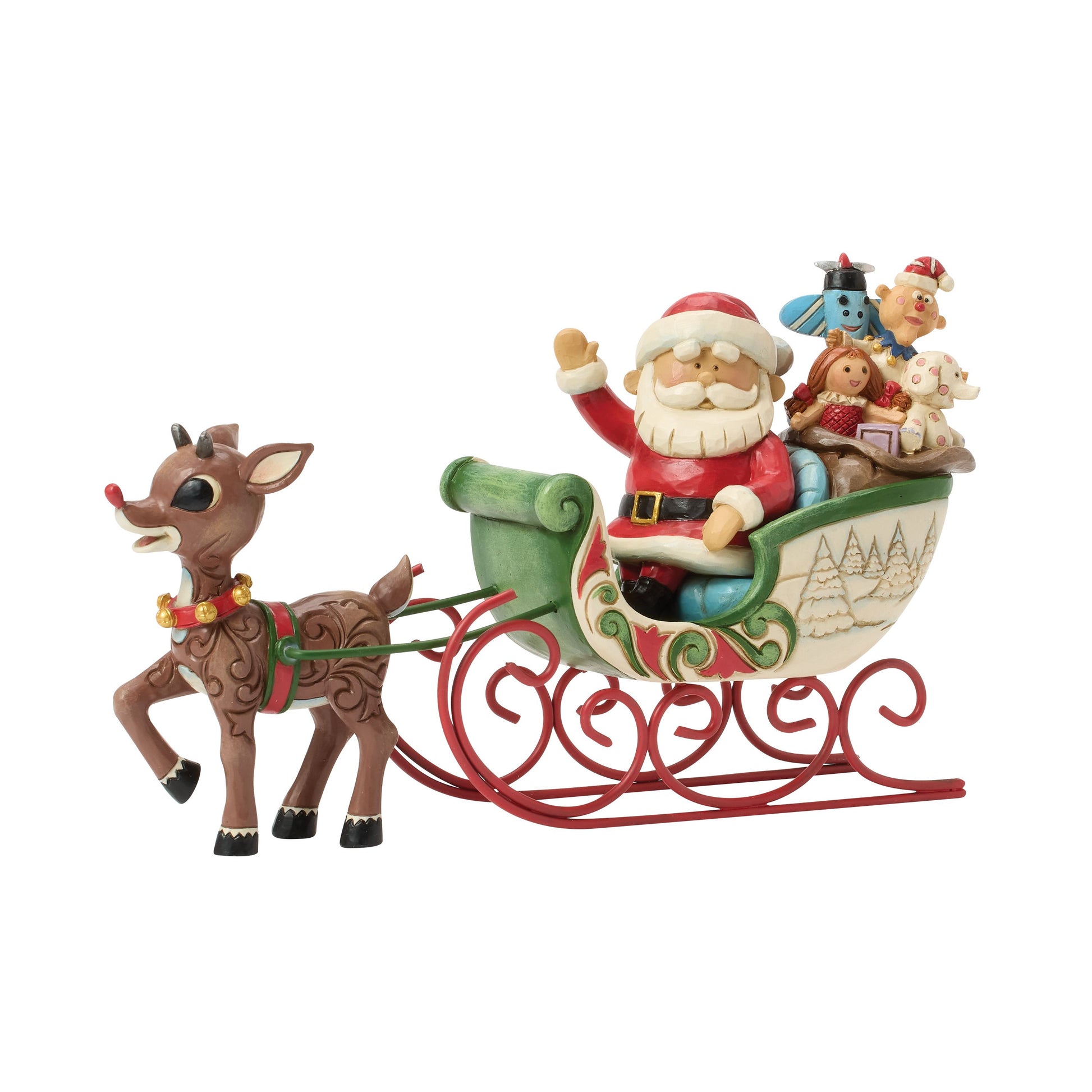 Rudolph Pulling Santa in Sleigh by Jim Shore