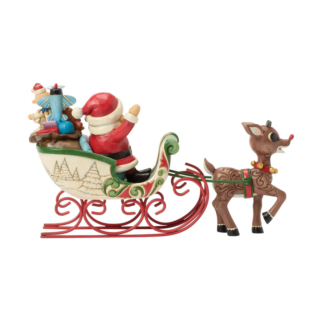 Rudolph Pulling Santa in Sleigh by Jim Shore